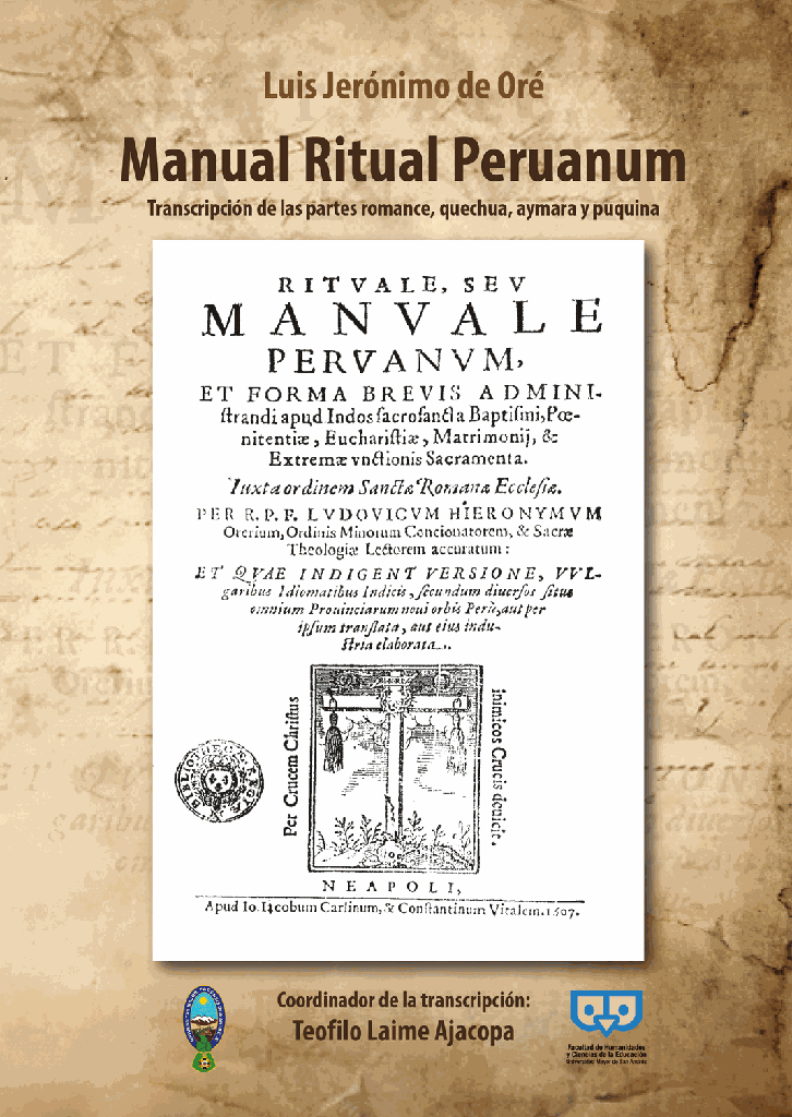 Manual Ritual Peruanum. Transcripción de las partes romance, quechua, aymara y puquina